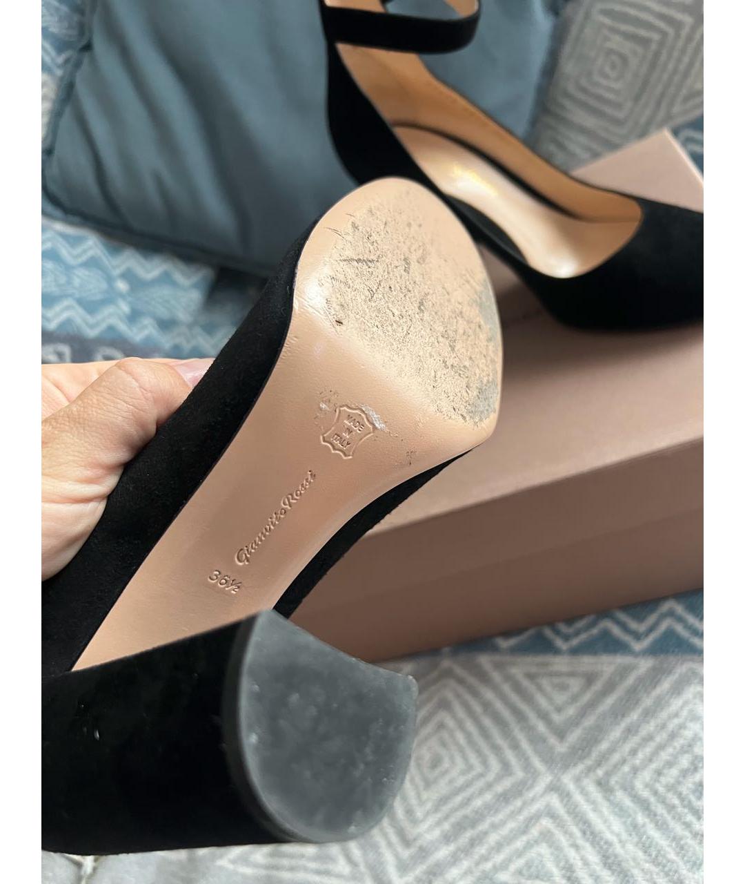 GIANVITO ROSSI Черные замшевые туфли, фото 5