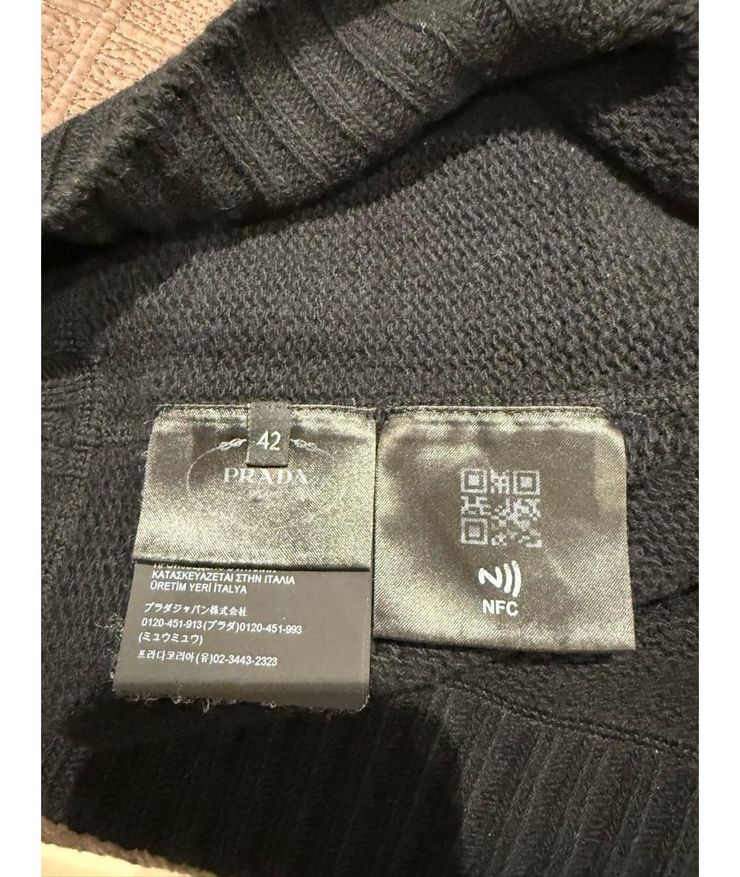 PRADA Черный шерстяной джемпер / свитер, фото 3