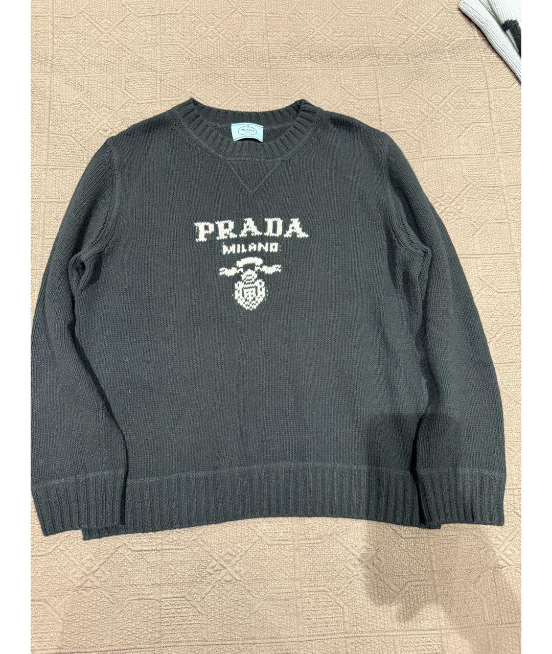 PRADA Черный шерстяной джемпер / свитер, фото 4