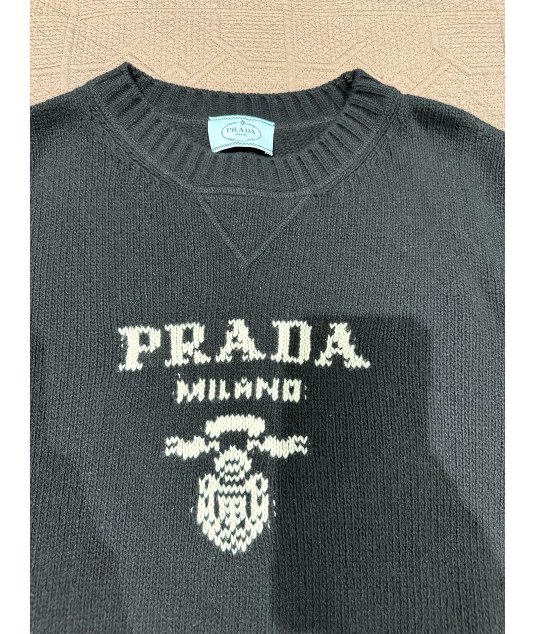 PRADA Черный шерстяной джемпер / свитер, фото 2