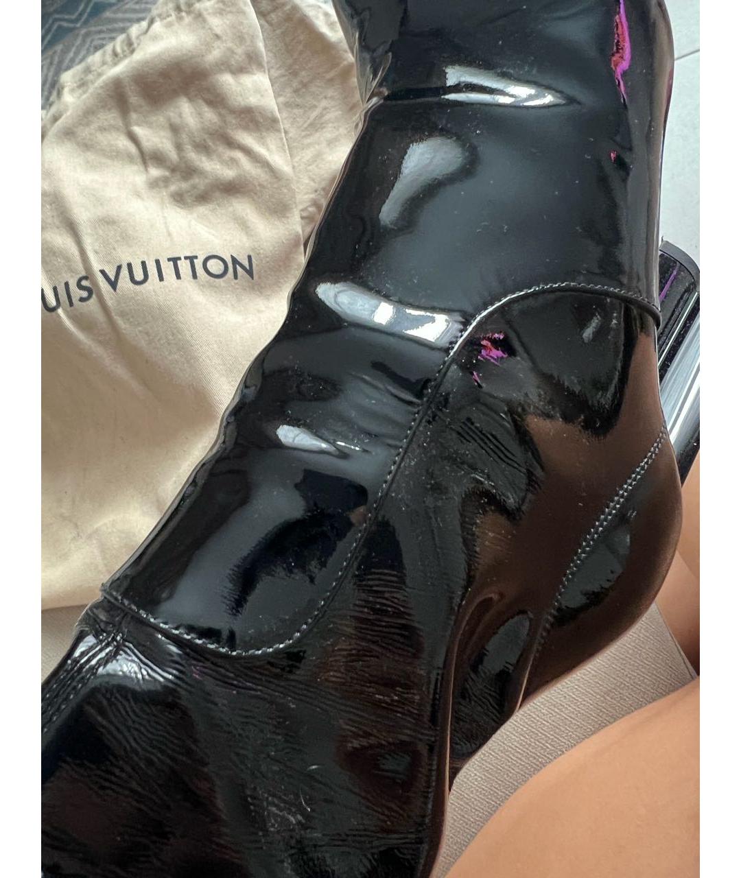 LOUIS VUITTON Черные ботильоны из лакированной кожи, фото 6