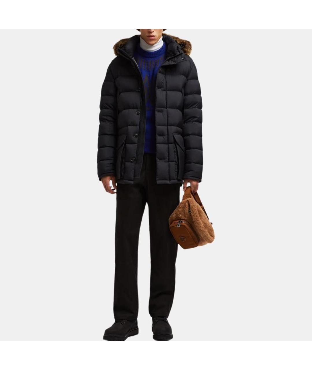 MONCLER Черный пуховик, фото 2