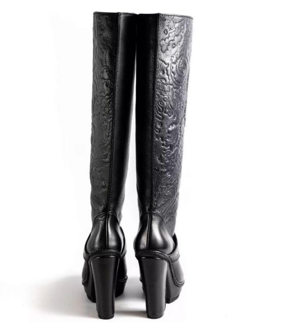 JEAN PAUL GAULTIER Черные кожаные сапоги, фото 3