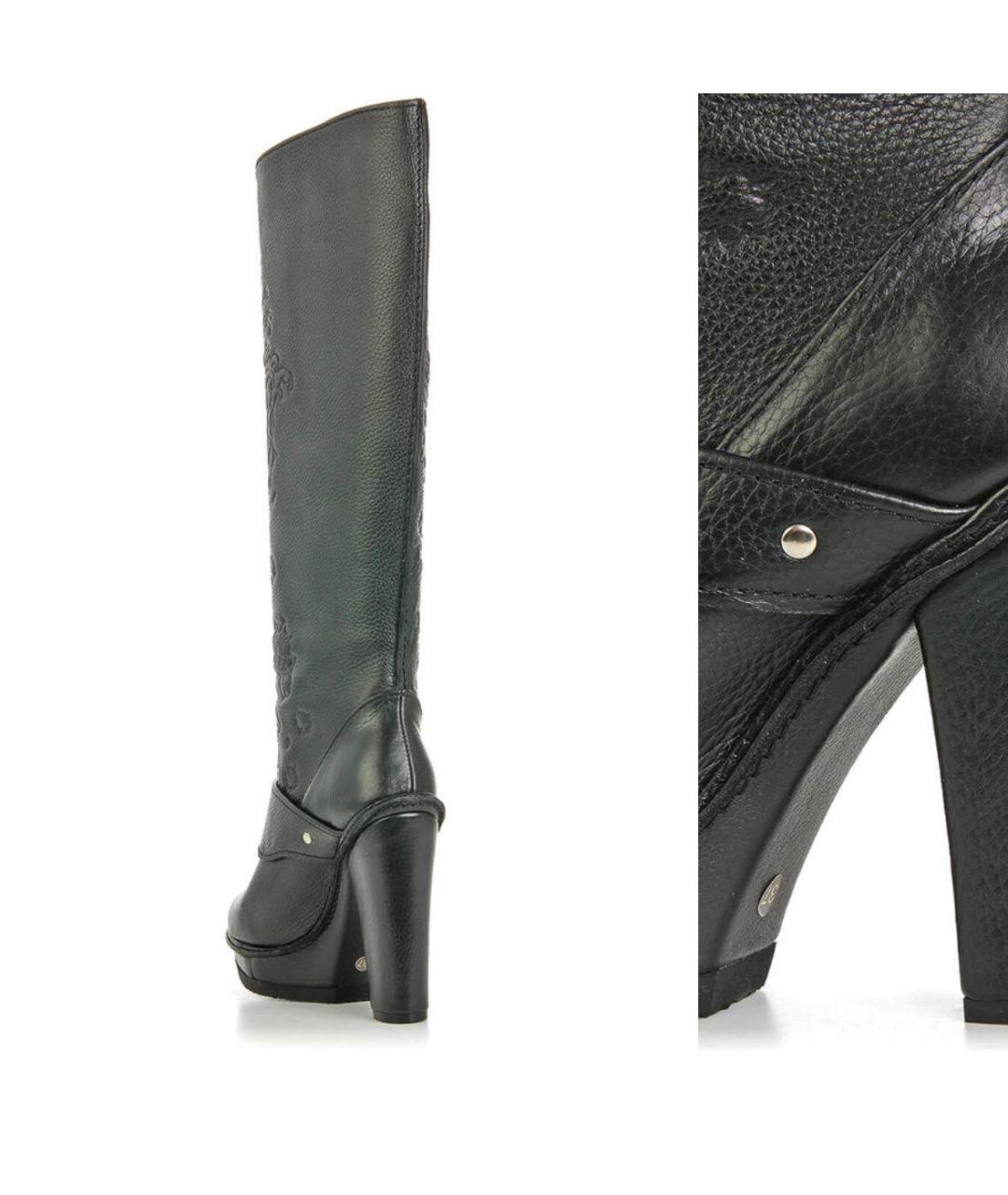 JEAN PAUL GAULTIER Черные кожаные сапоги, фото 7