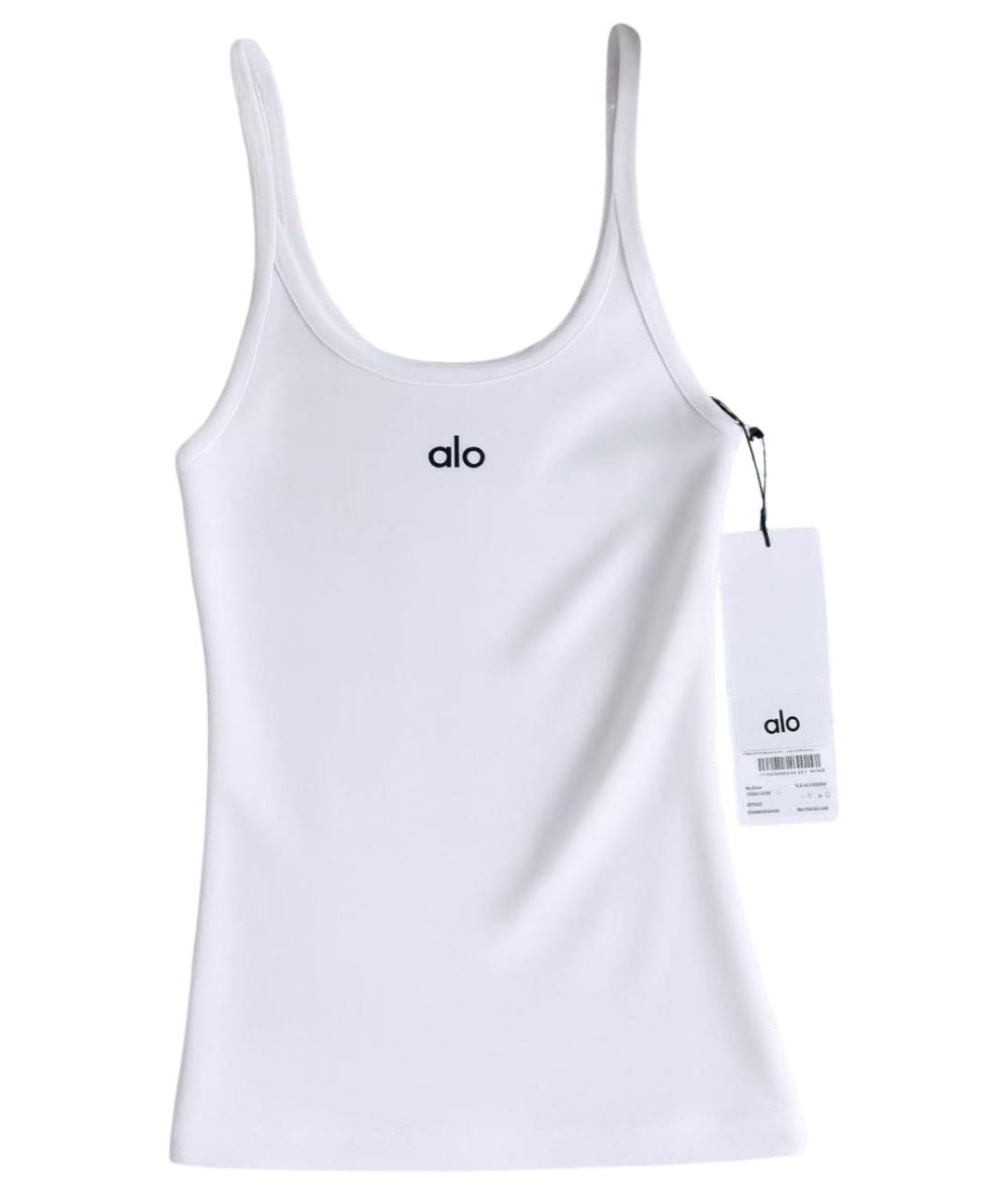 ALO YOGA Белая хлопковая майка, фото 1