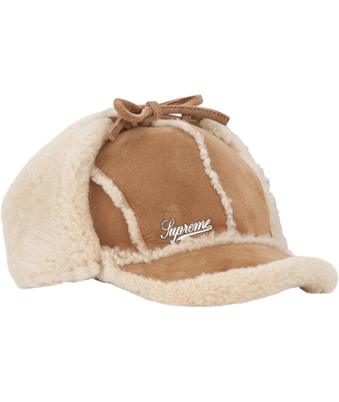 SUPREME Бежевая шерстяная шапка, фото 1