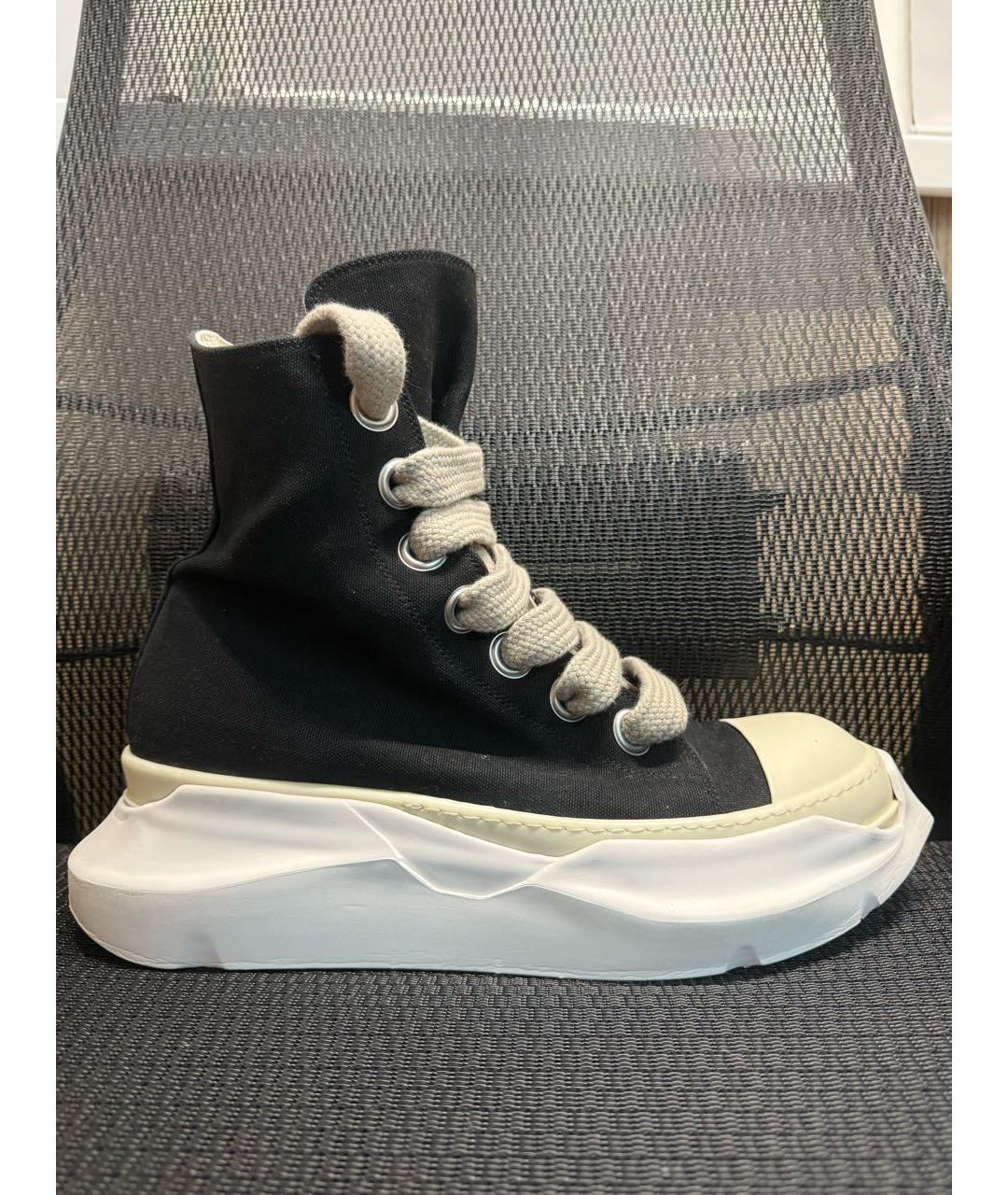 RICK OWENS DRKSHDW Черные текстильные высокие кроссовки / кеды, фото 9