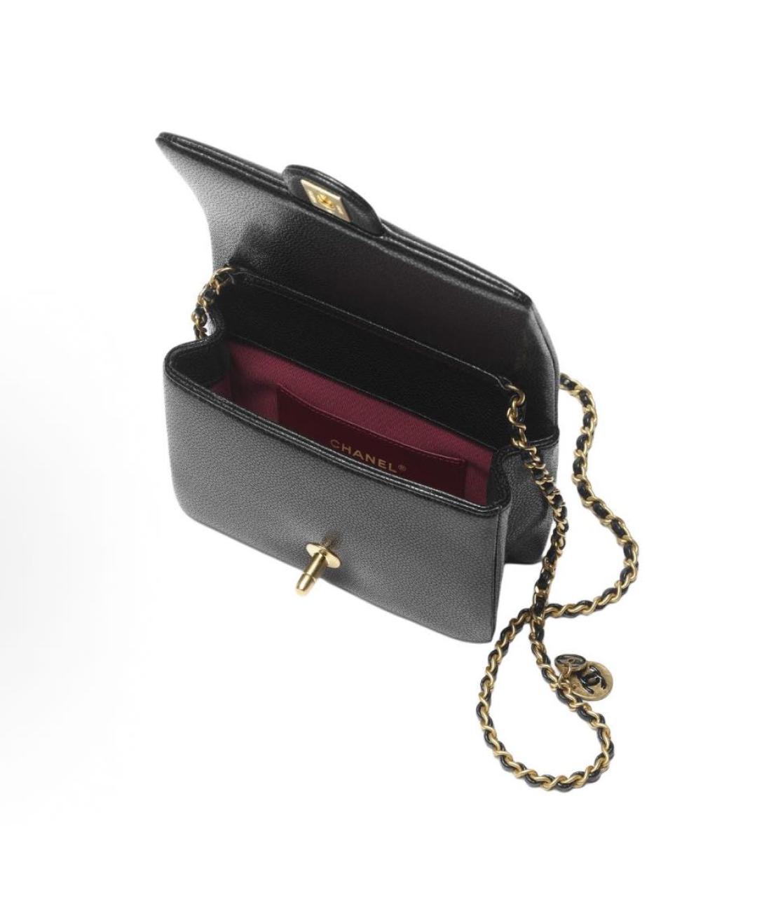CHANEL Черная кожаная сумка через плечо, фото 4