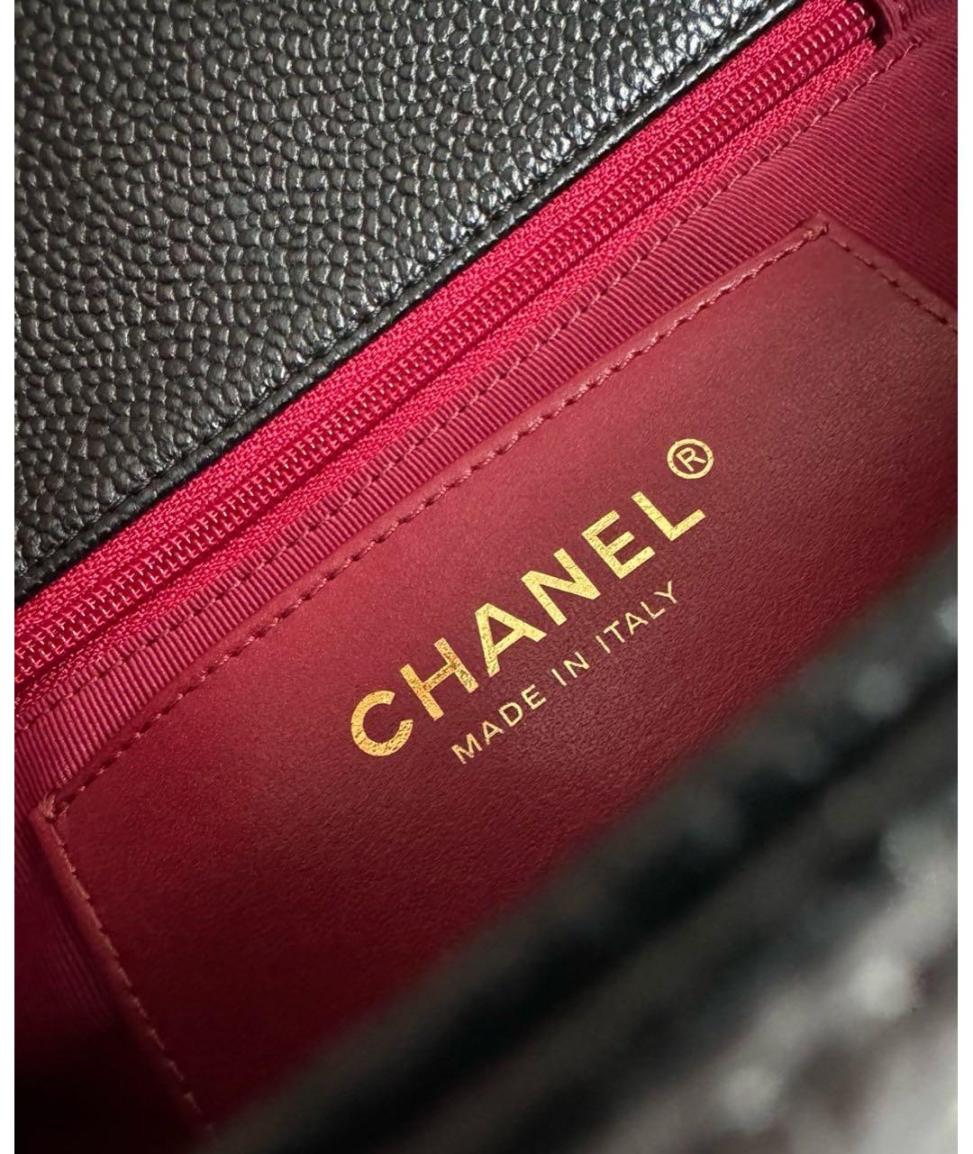 CHANEL Черная кожаная сумка через плечо, фото 7