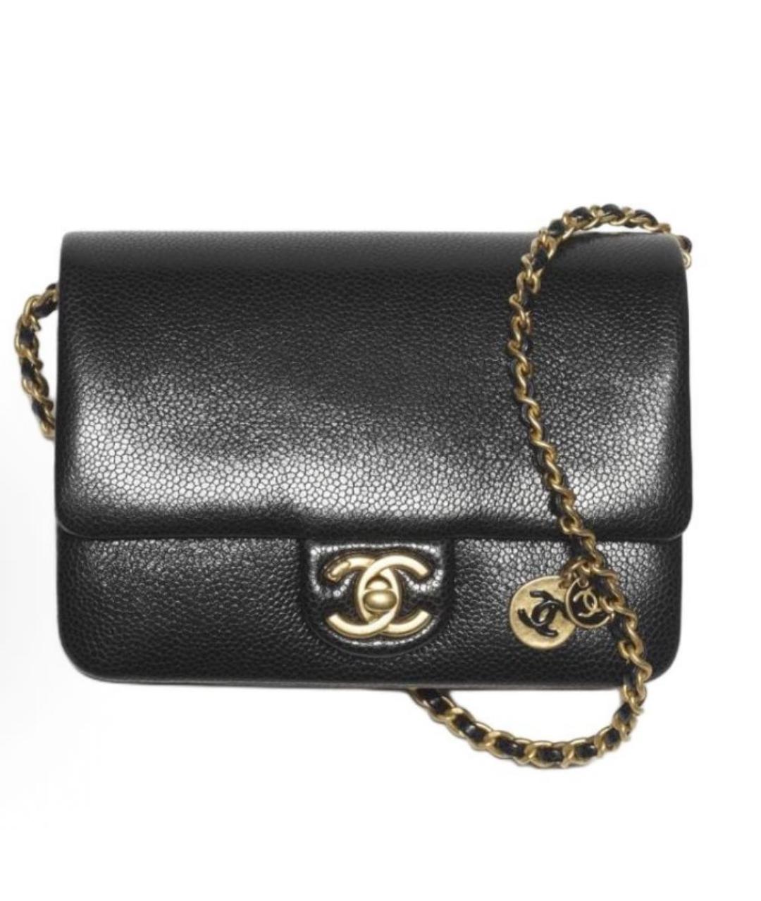 CHANEL Черная кожаная сумка через плечо, фото 9