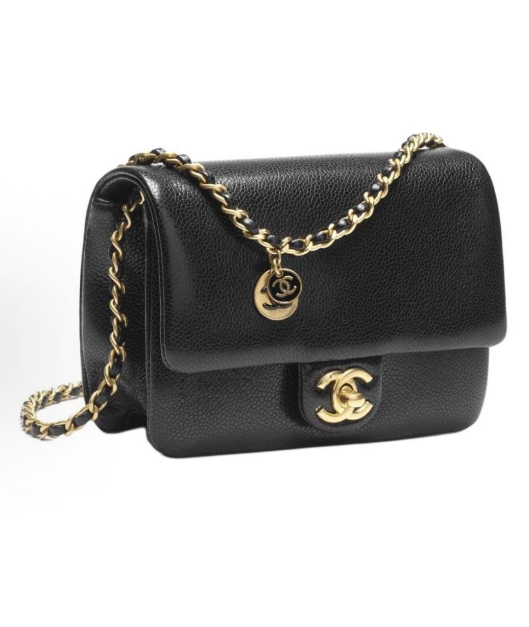CHANEL Черная кожаная сумка через плечо, фото 2