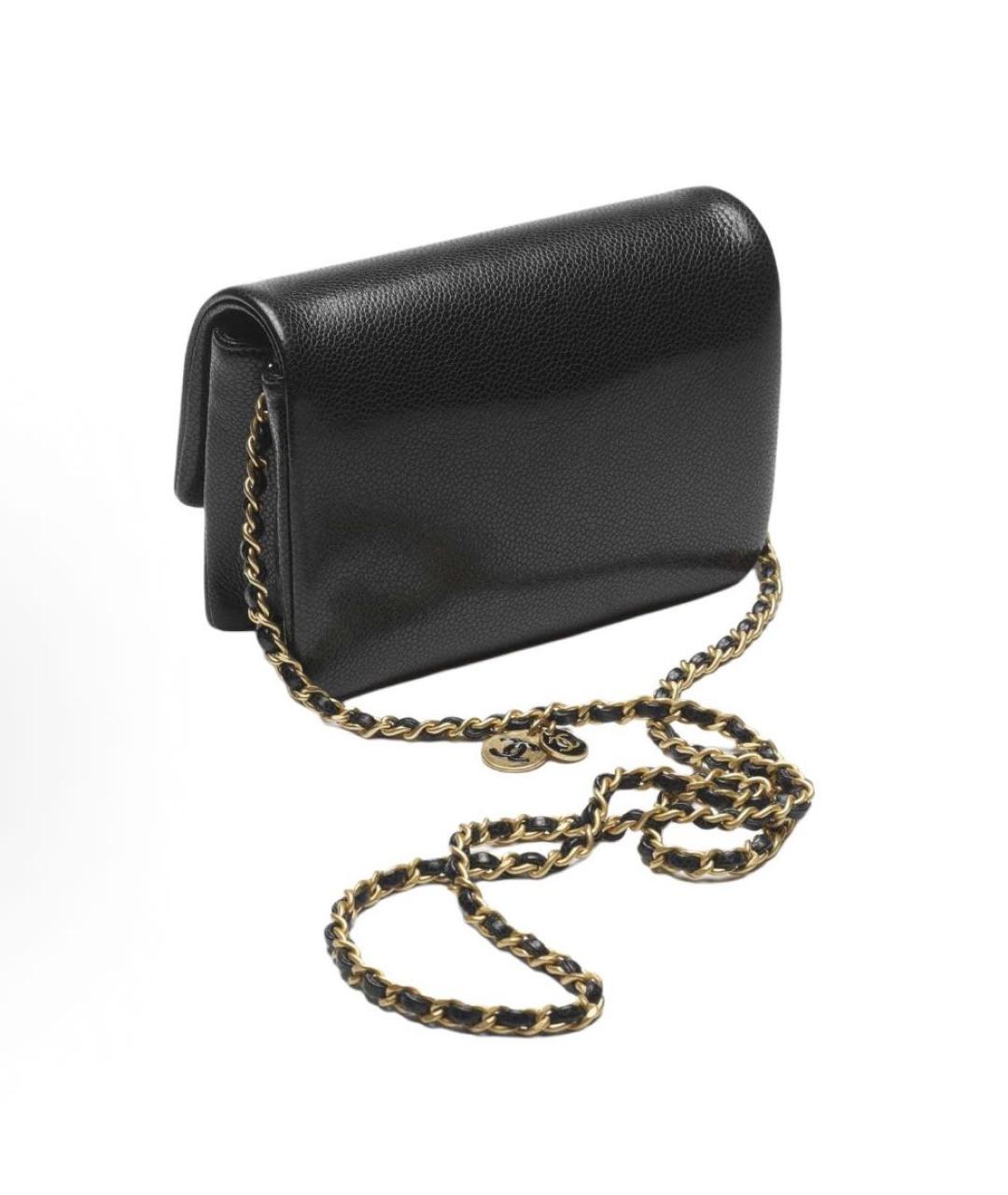CHANEL Черная кожаная сумка через плечо, фото 3
