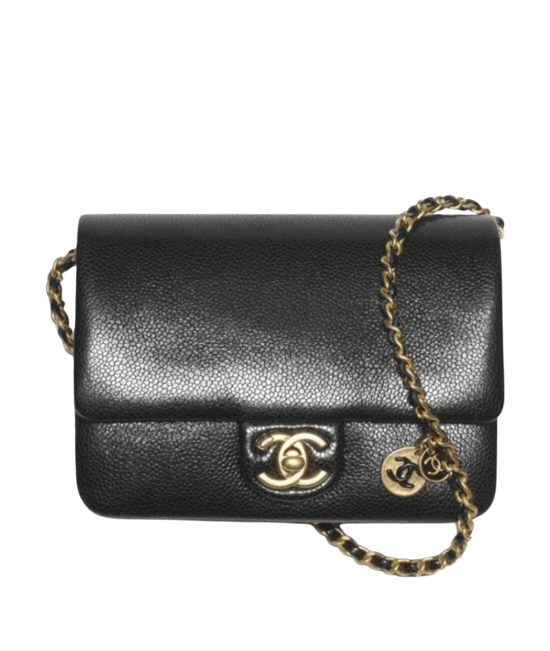 CHANEL Черная кожаная сумка через плечо, фото 1