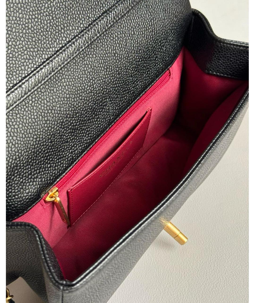 CHANEL Черная кожаная сумка через плечо, фото 6