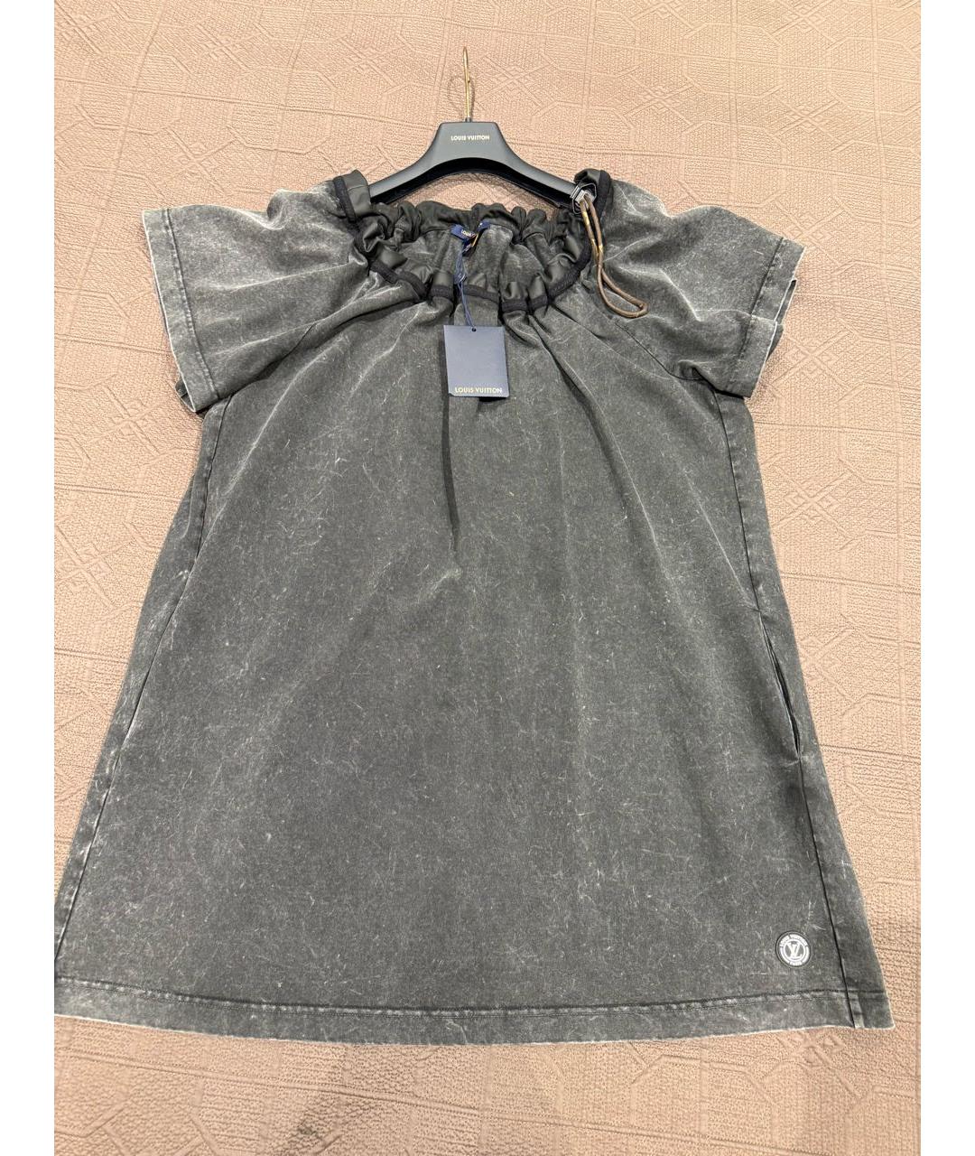 LOUIS VUITTON Серое хлопковое повседневное платье, фото 2