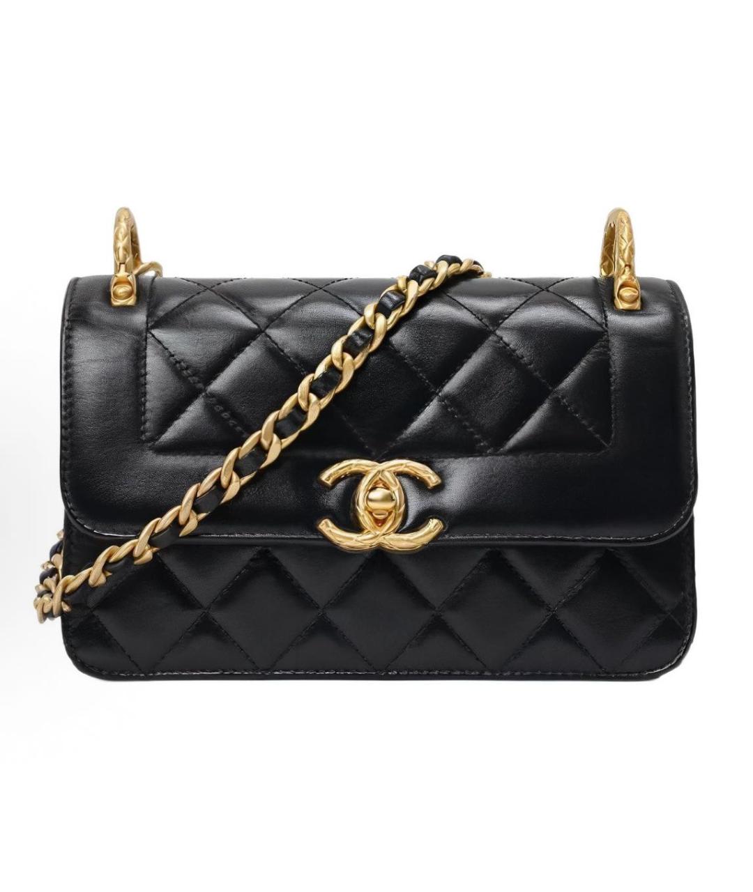 CHANEL Черная кожаная сумка через плечо, фото 9