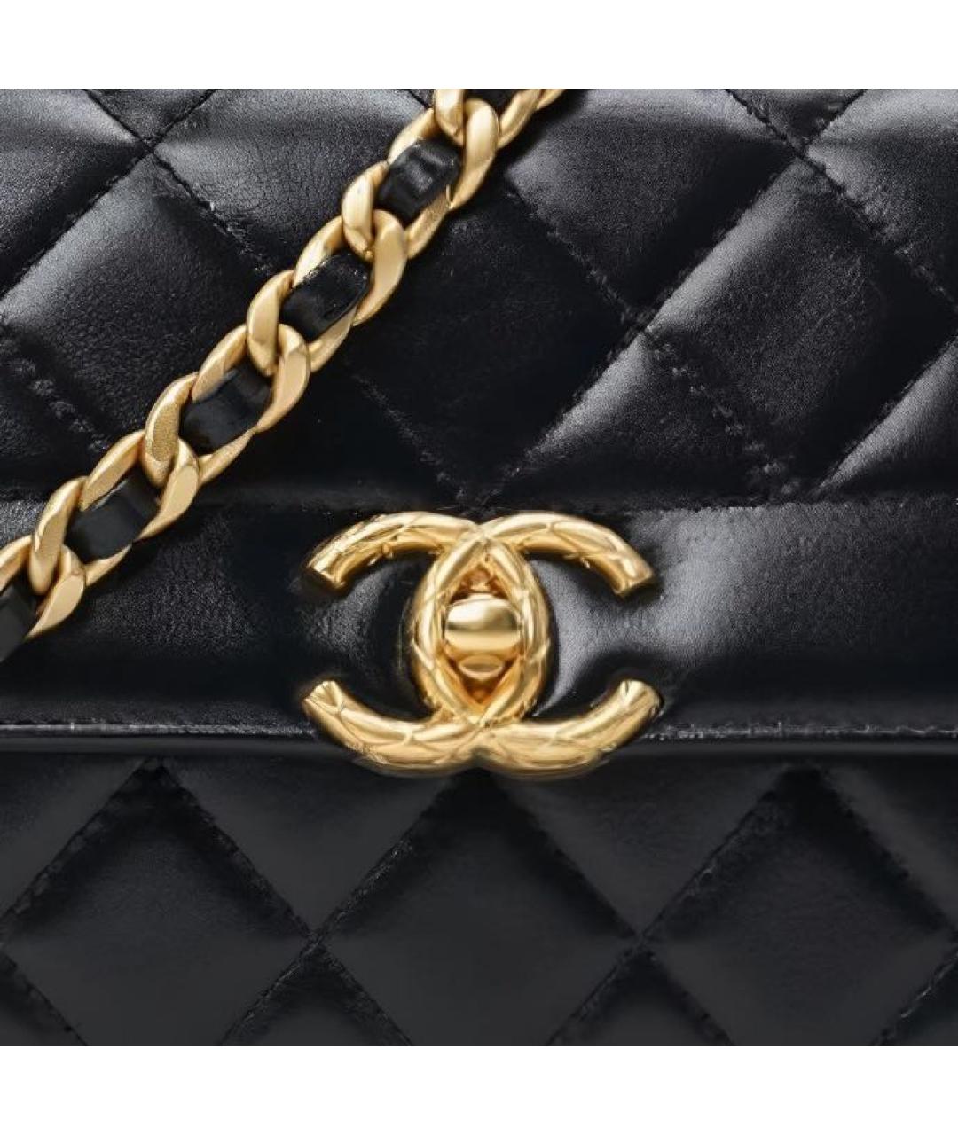 CHANEL Черная кожаная сумка через плечо, фото 4