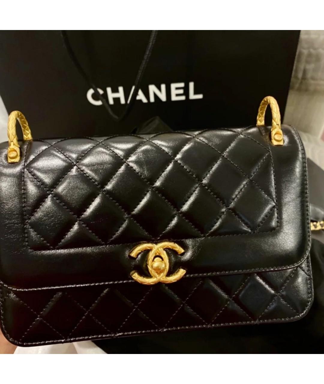 CHANEL Черная кожаная сумка через плечо, фото 8