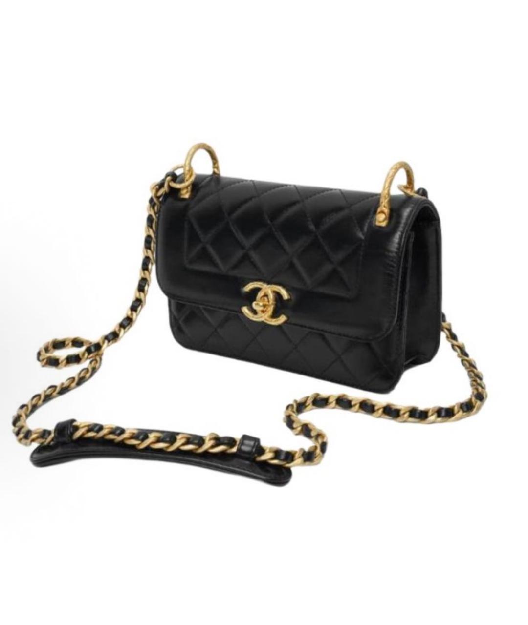 CHANEL Черная кожаная сумка через плечо, фото 2