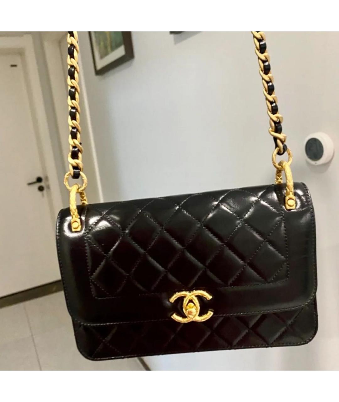 CHANEL Черная кожаная сумка через плечо, фото 6