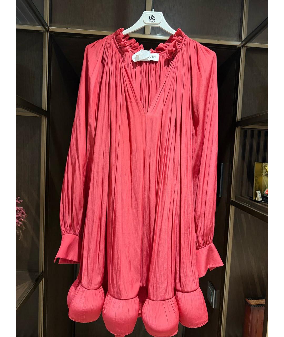 LANVIN Розовое полиэстеровое коктейльное платье, фото 5