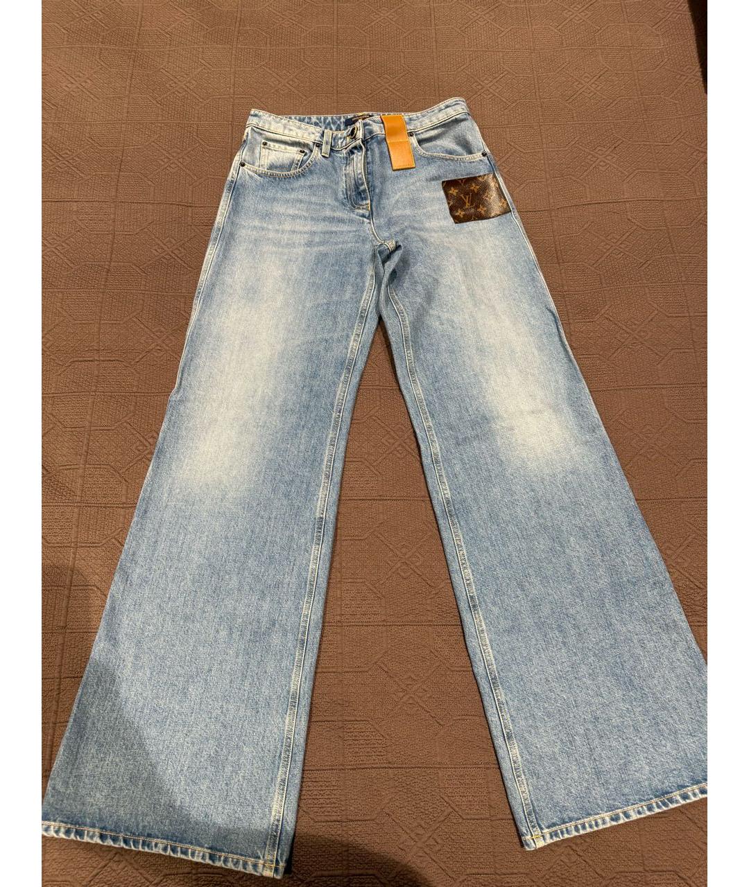 LOUIS VUITTON Синие хлопковые джинсы клеш, фото 6