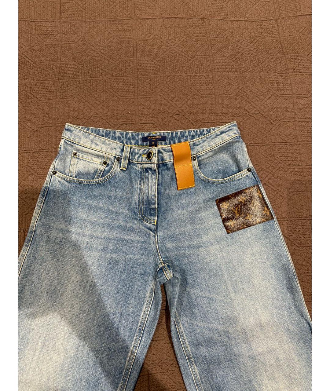 LOUIS VUITTON Синие хлопковые джинсы клеш, фото 3