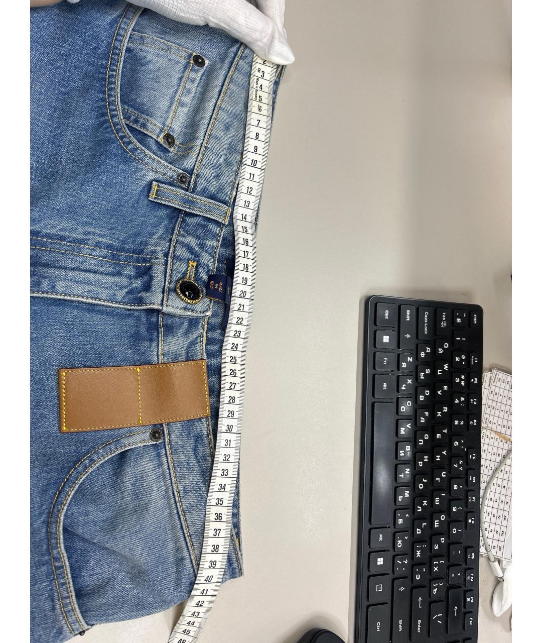 LOUIS VUITTON Синие хлопковые джинсы клеш, фото 7