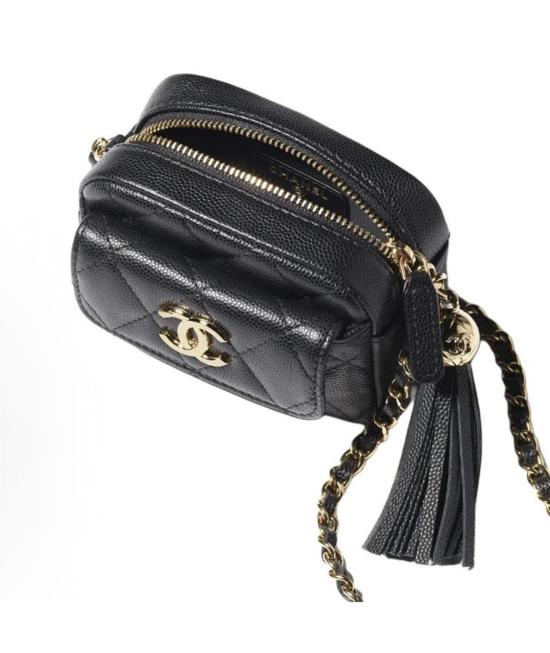 CHANEL Черная кожаная сумка через плечо, фото 3