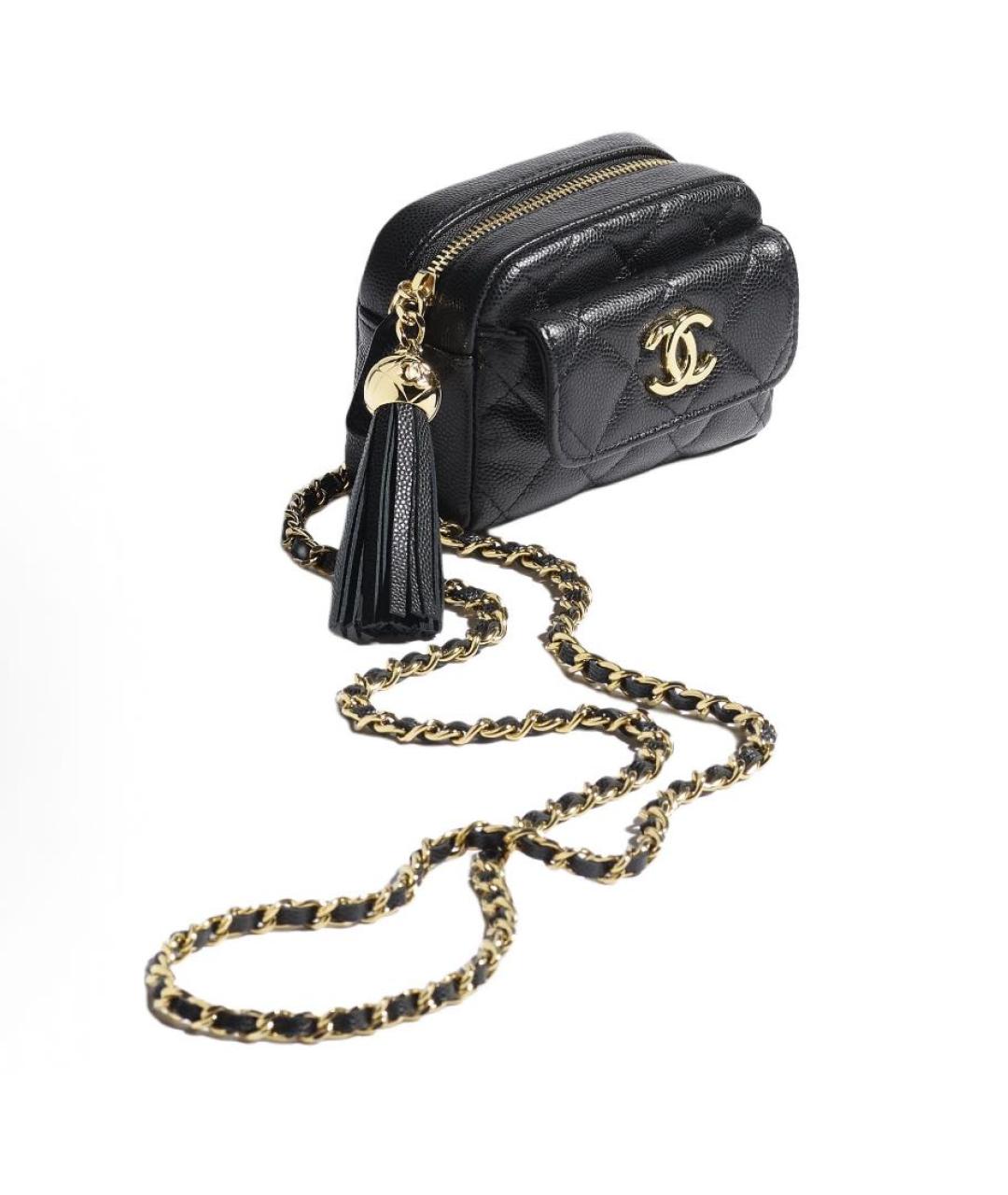 CHANEL Черная кожаная сумка через плечо, фото 2