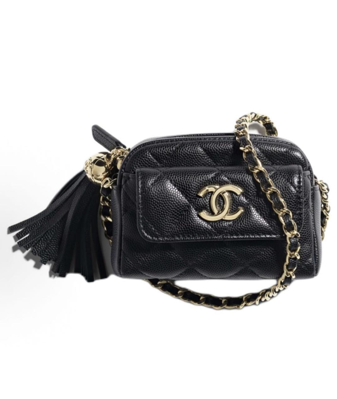 CHANEL Черная кожаная сумка через плечо, фото 5