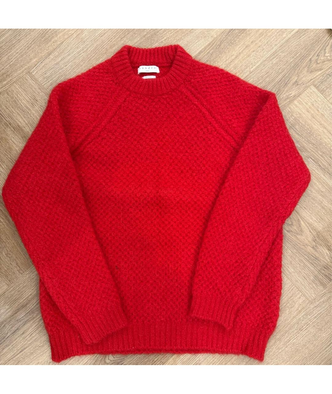 SANDRO Красный шерстяной джемпер / свитер, фото 3