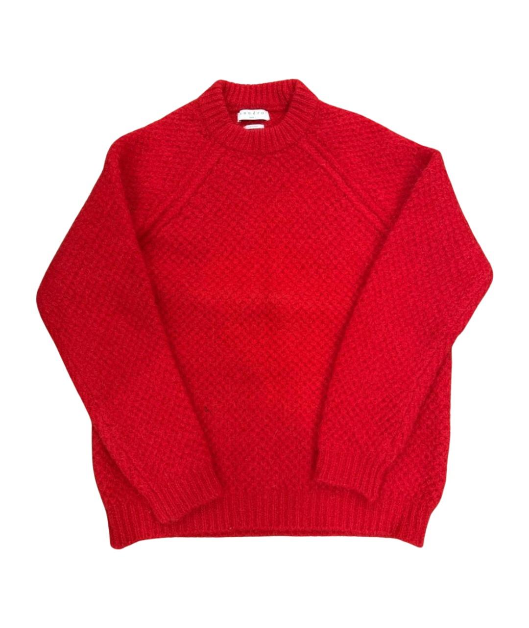 SANDRO Красный шерстяной джемпер / свитер, фото 1