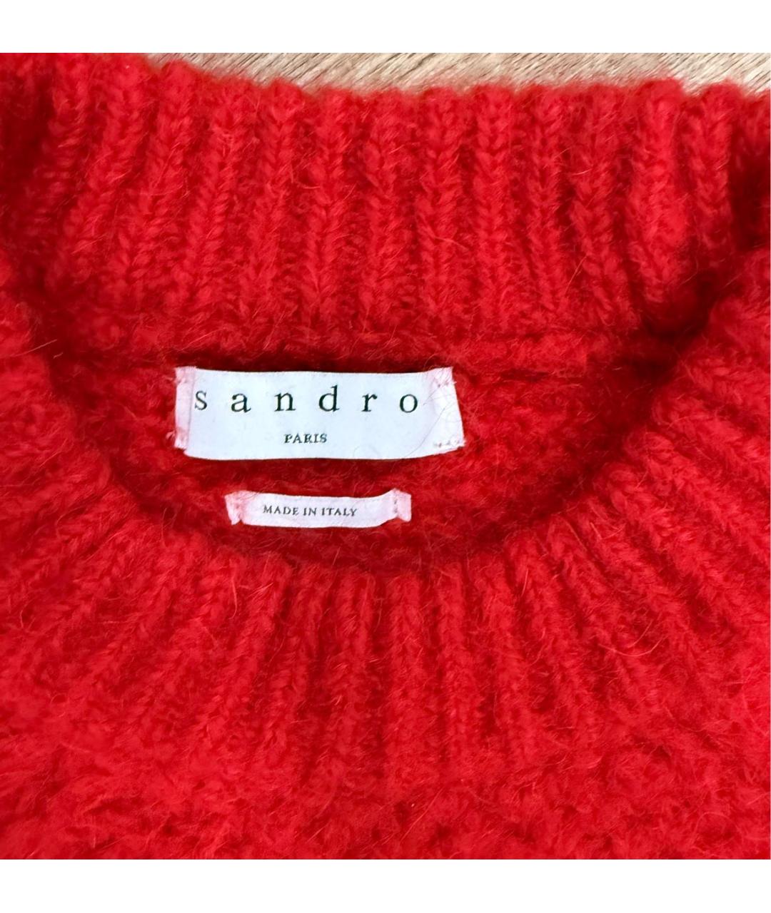 SANDRO Красный шерстяной джемпер / свитер, фото 2