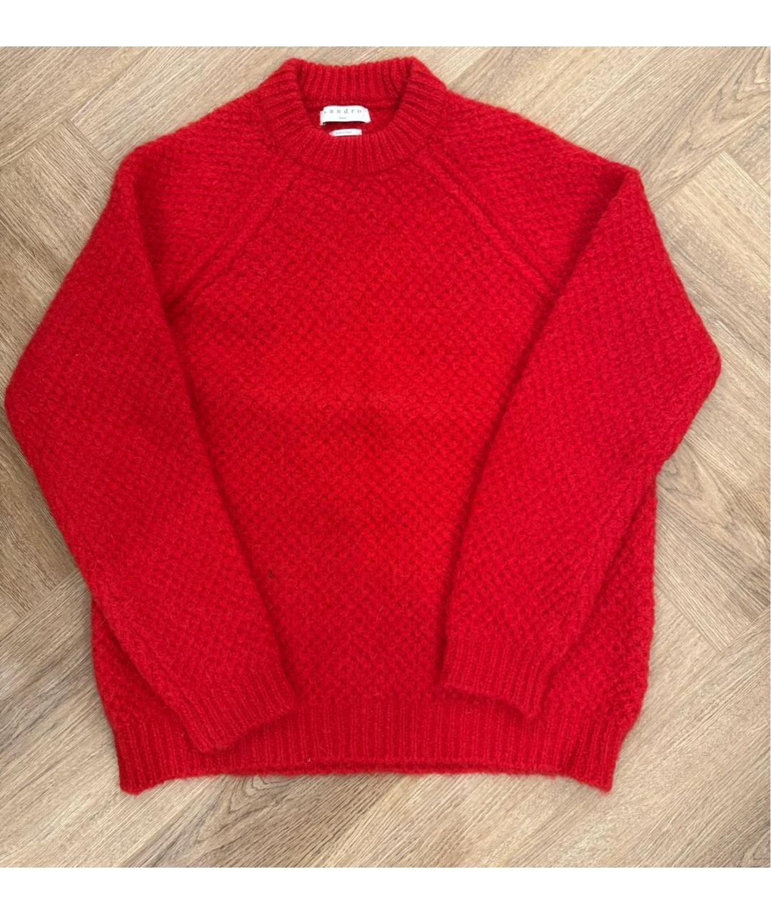 SANDRO Красный шерстяной джемпер / свитер, фото 5