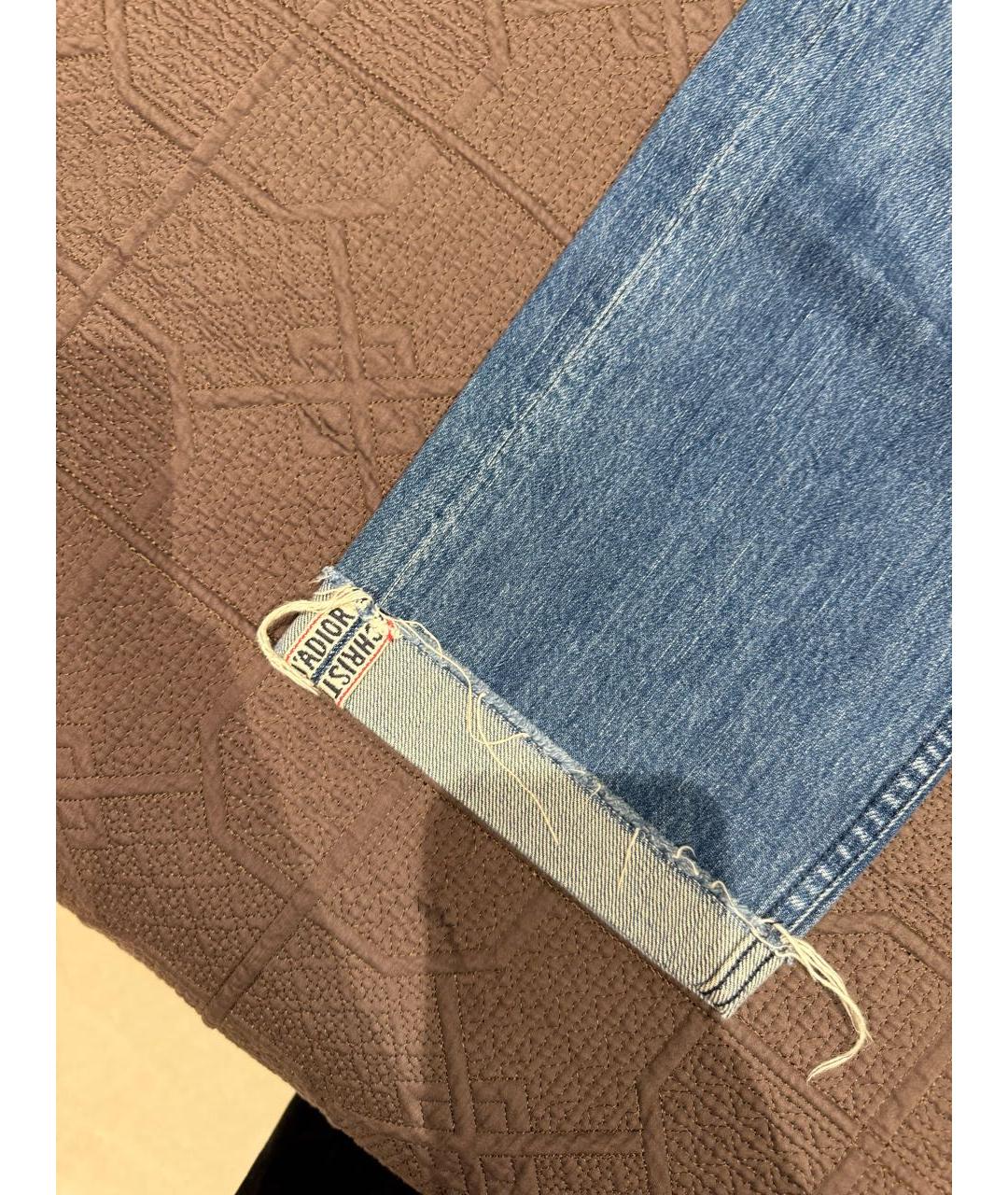 CHRISTIAN DIOR Синие хлопковые прямые джинсы, фото 2