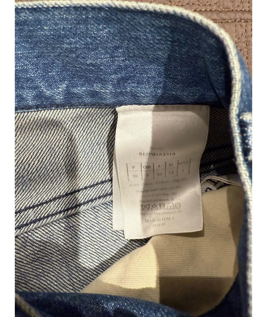 CHRISTIAN DIOR Синие хлопковые прямые джинсы, фото 4