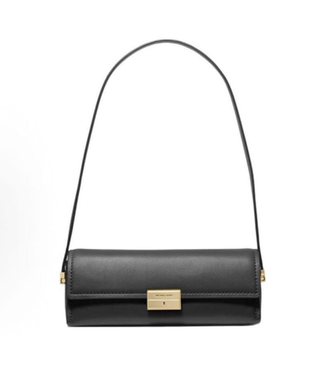 MICHAEL KORS Черная кожаная сумка через плечо, фото 6