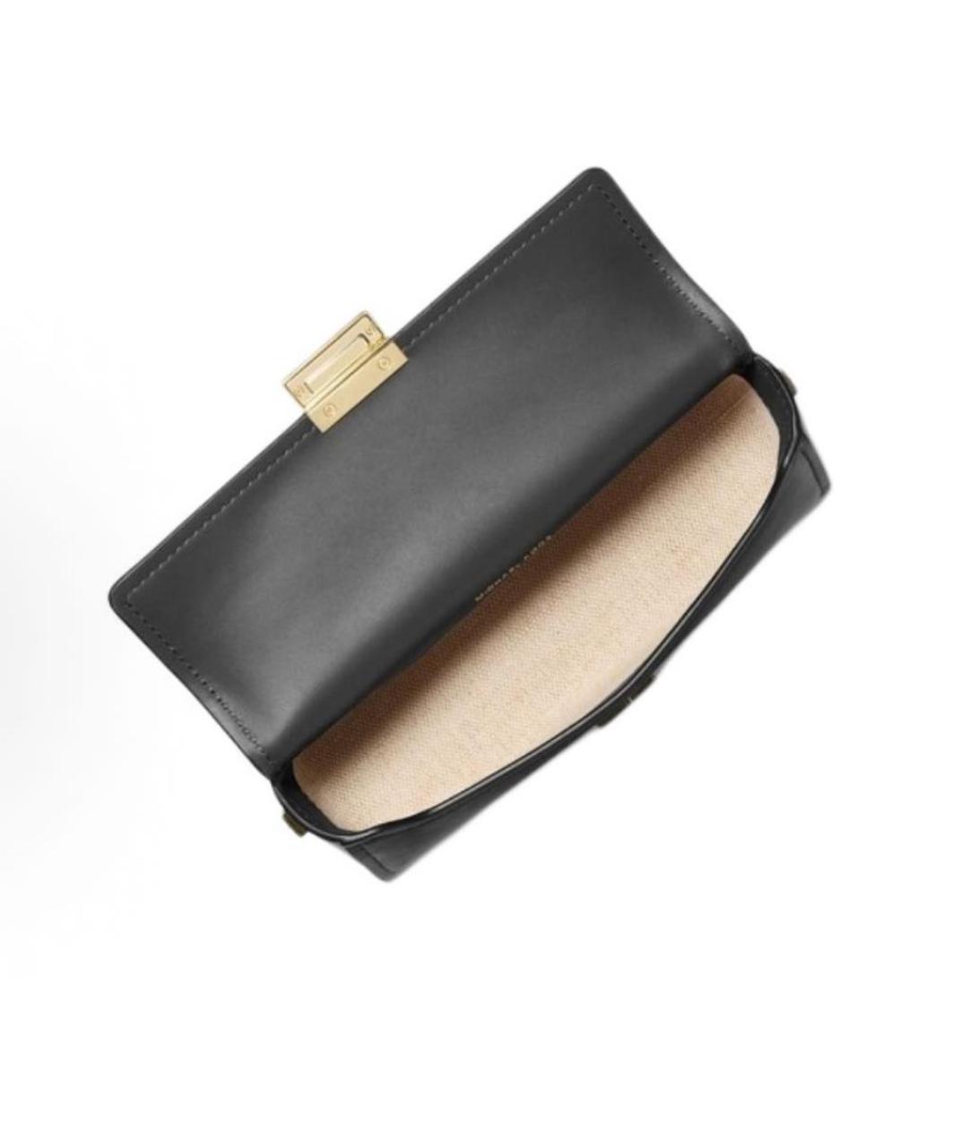 MICHAEL KORS Черная кожаная сумка через плечо, фото 4