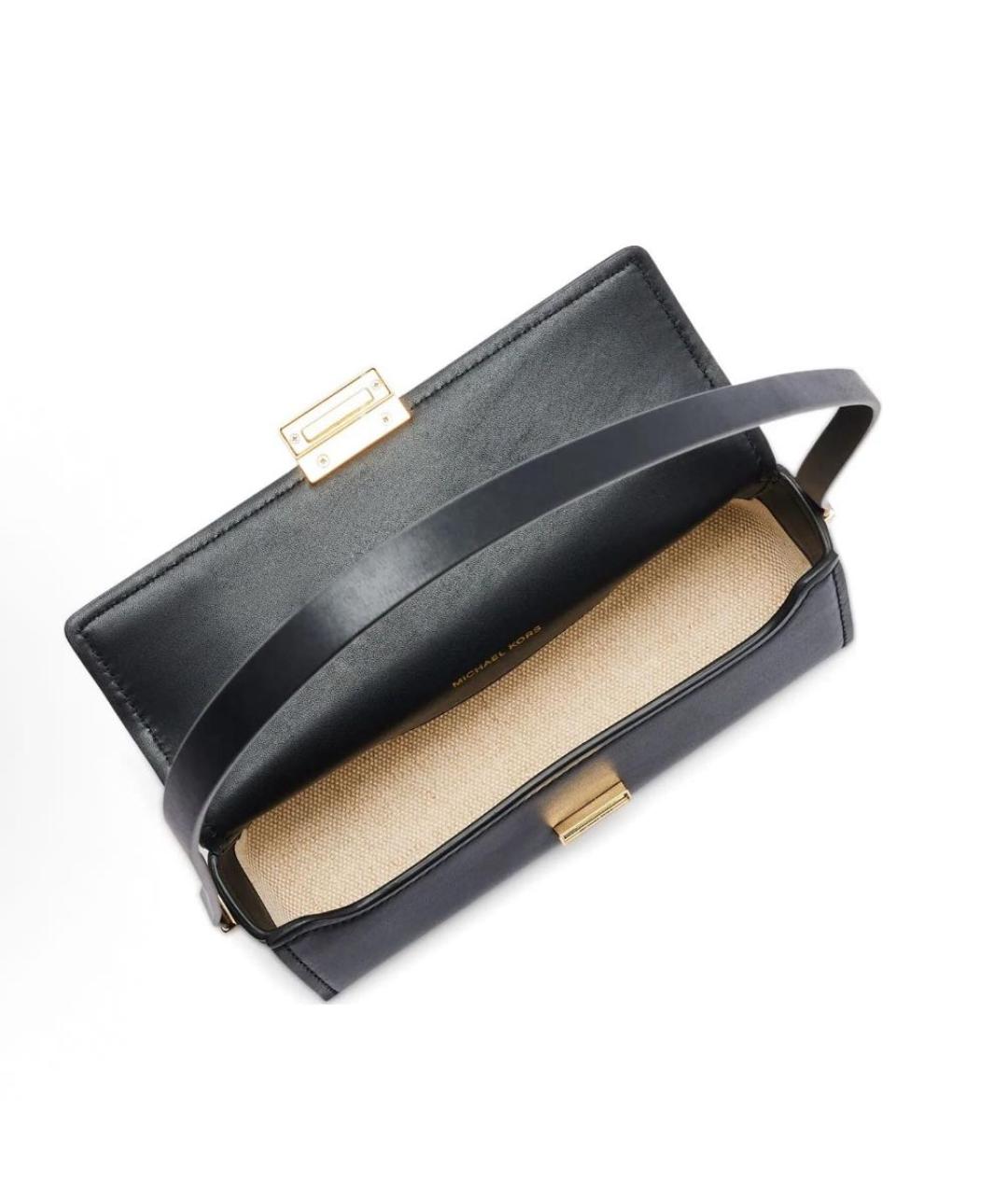 MICHAEL KORS Черная кожаная сумка через плечо, фото 5