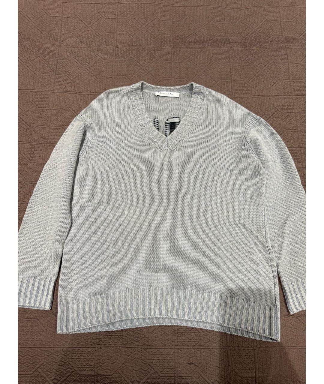 CHRISTIAN DIOR Серый кашемировый джемпер / свитер, фото 3
