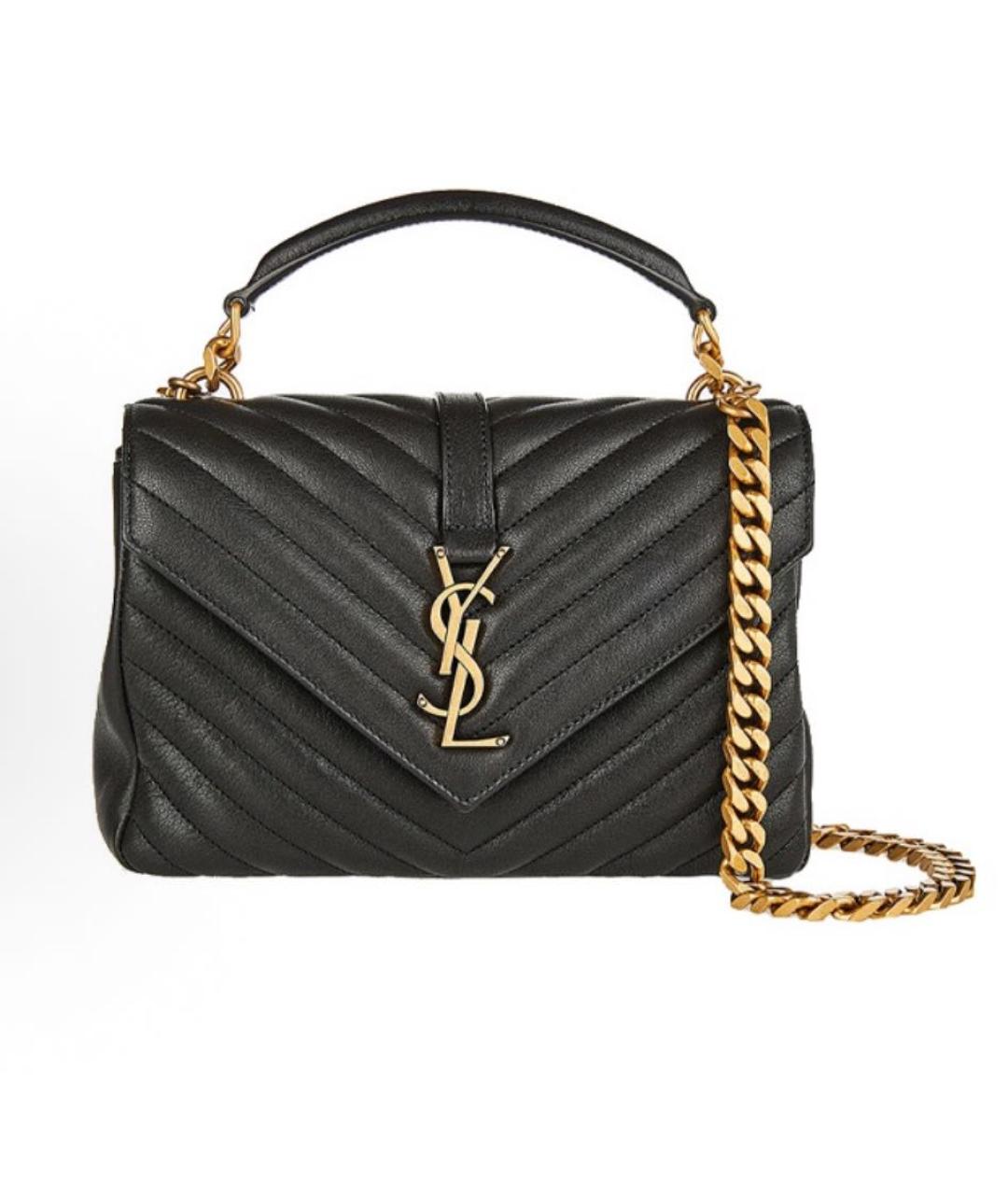 SAINT LAURENT Черная кожаная сумка через плечо, фото 5