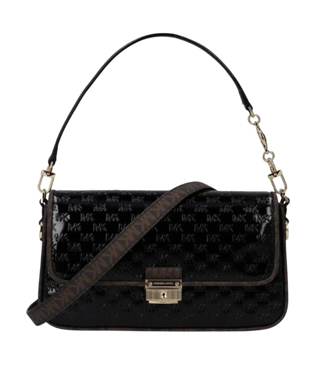 MICHAEL KORS Черная сумка через плечо из лакированной кожи, фото 1