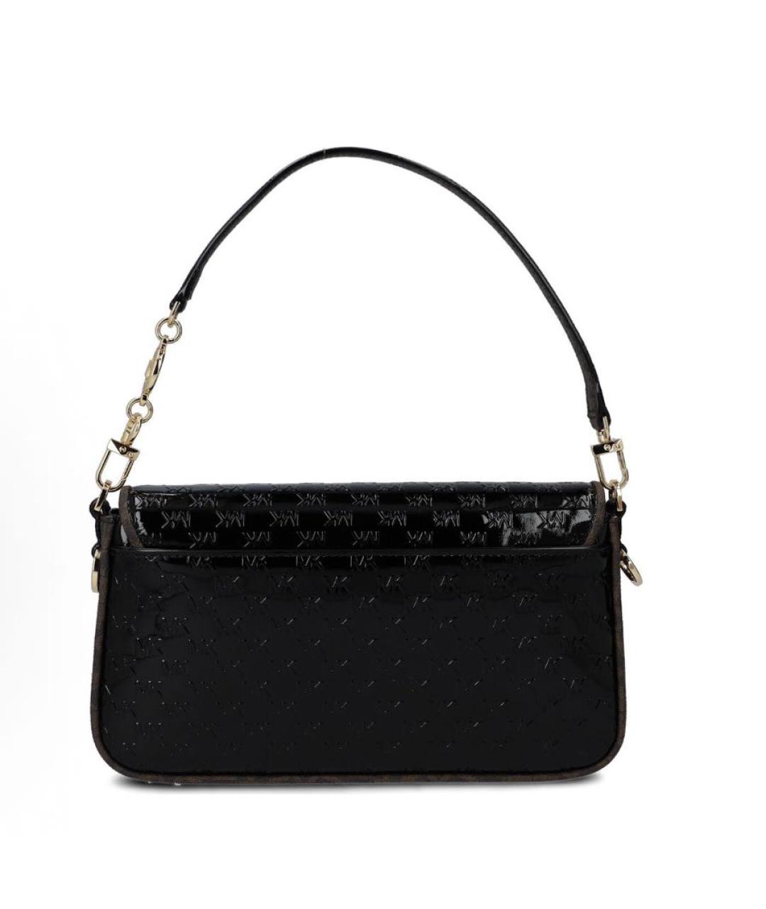 MICHAEL KORS Черная сумка через плечо из лакированной кожи, фото 3