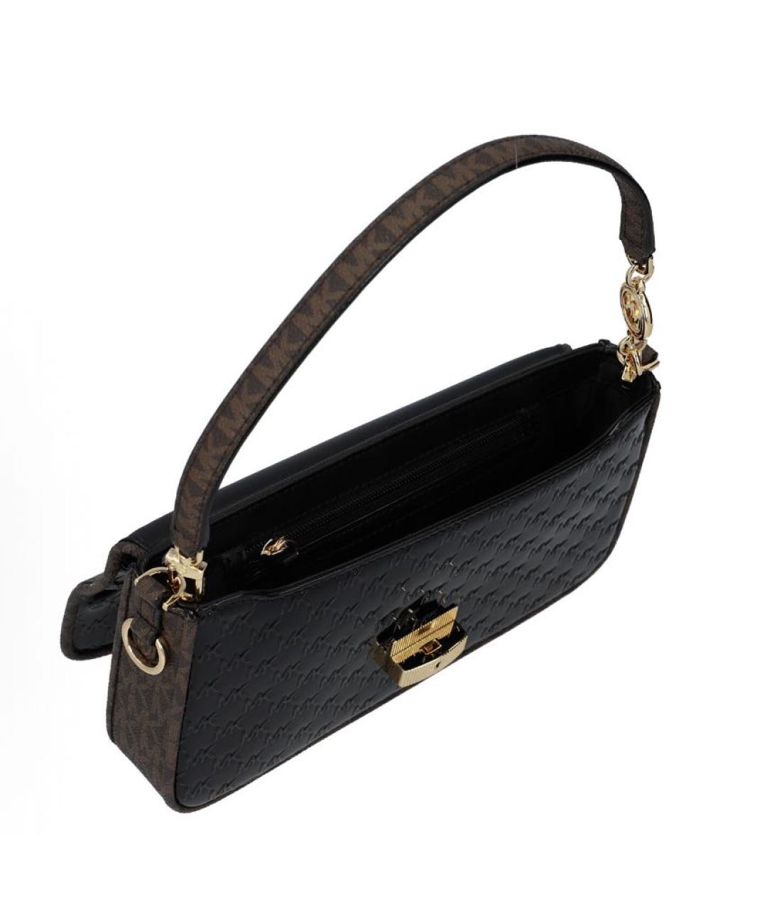 MICHAEL KORS Черная сумка через плечо из лакированной кожи, фото 4