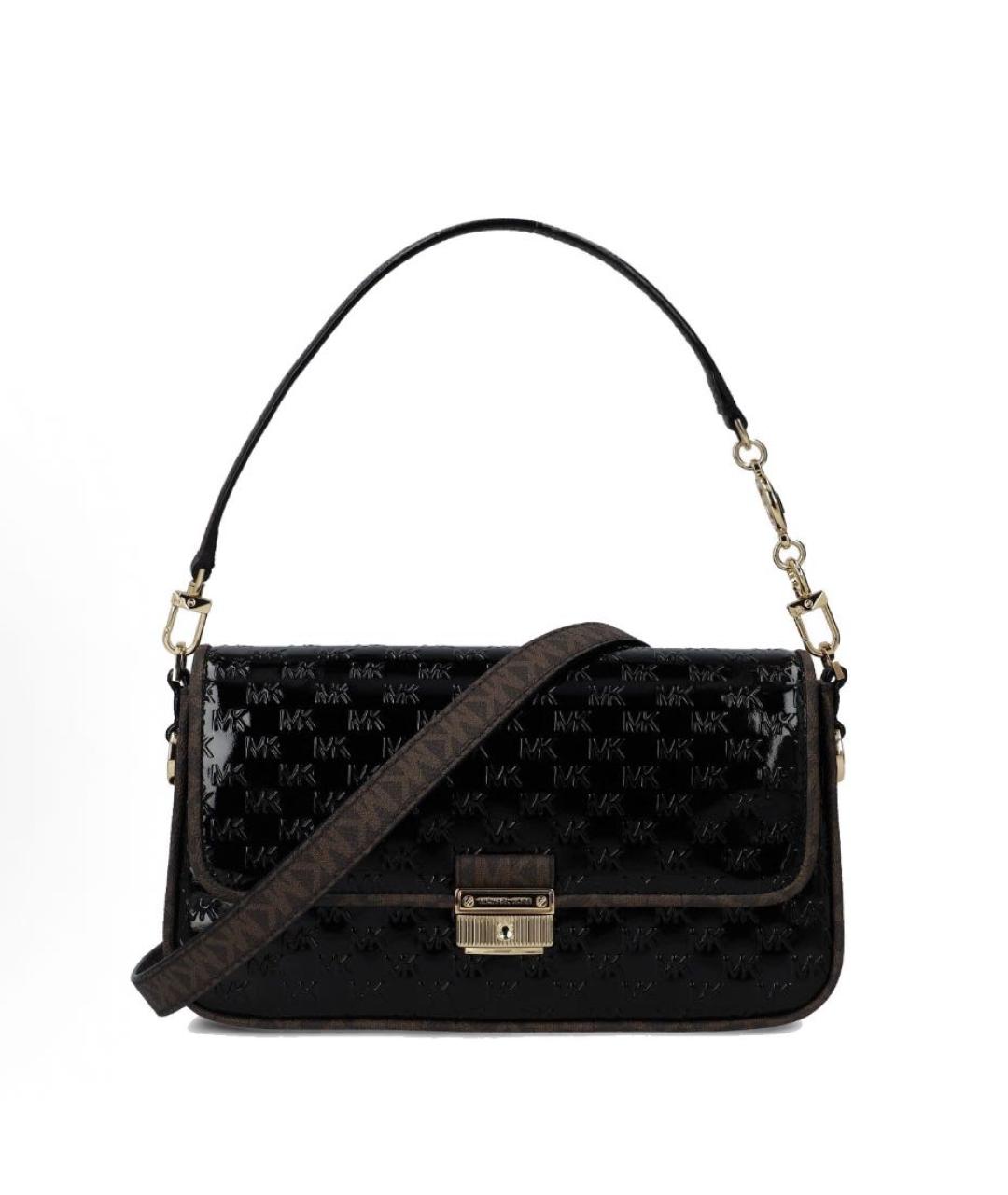 MICHAEL KORS Черная сумка через плечо из лакированной кожи, фото 7