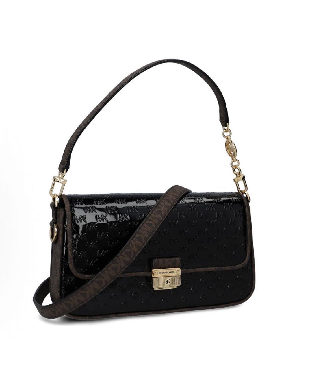 MICHAEL KORS Черная сумка через плечо из лакированной кожи, фото 2