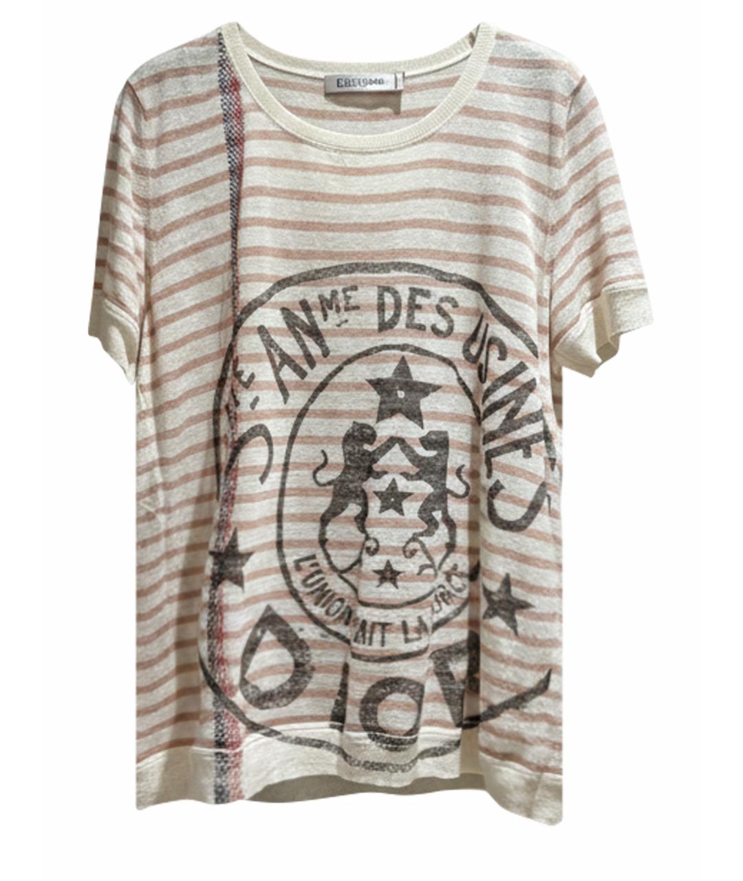 CHRISTIAN DIOR Бежевая льняная футболка, фото 1