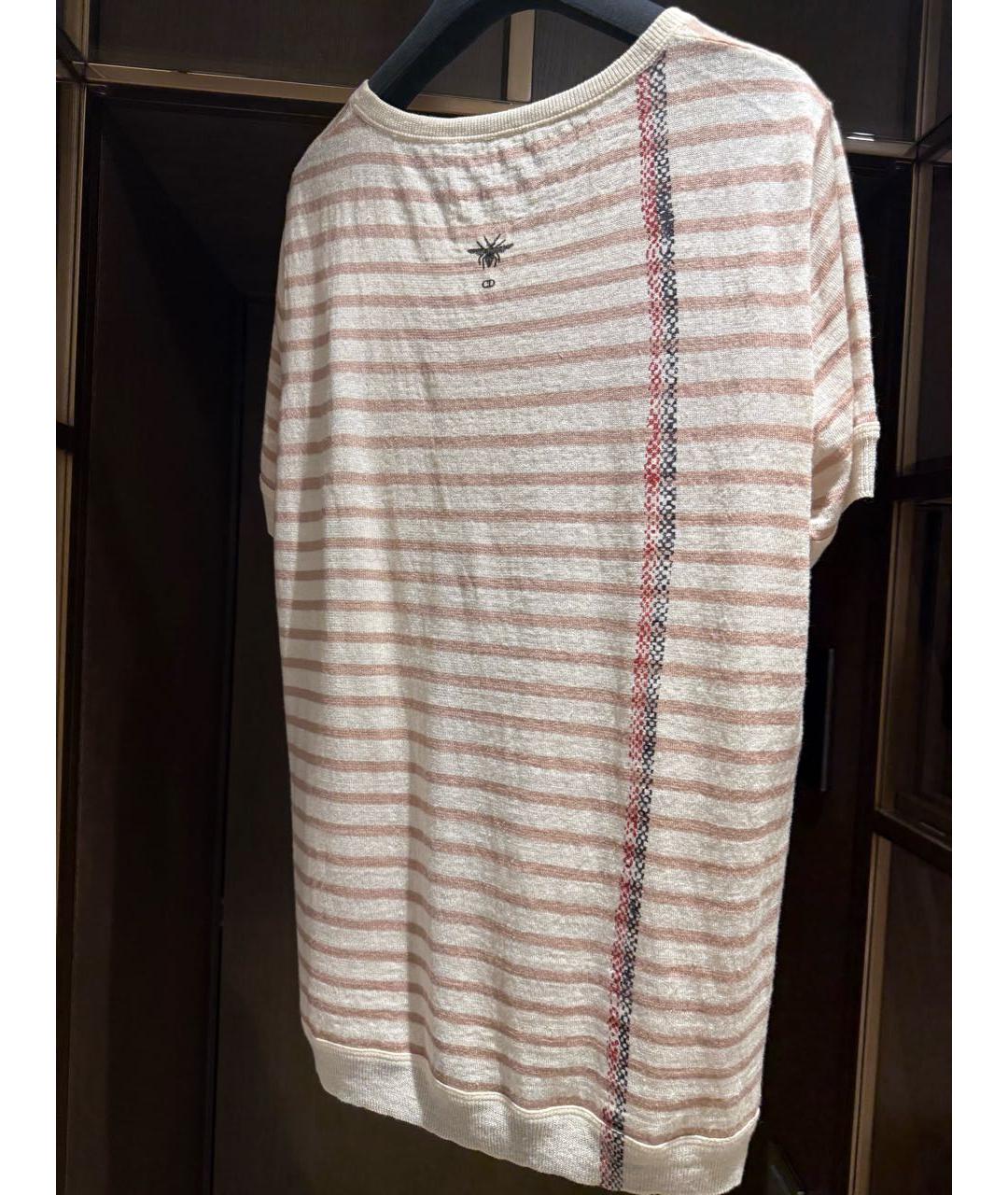 CHRISTIAN DIOR Бежевая льняная футболка, фото 3