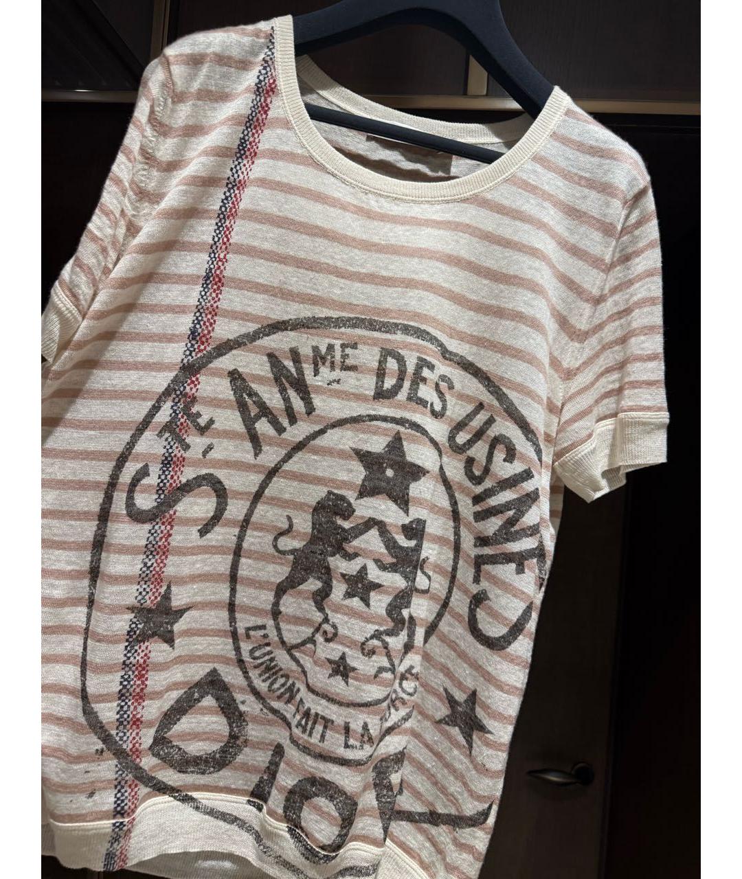 CHRISTIAN DIOR Бежевая льняная футболка, фото 2